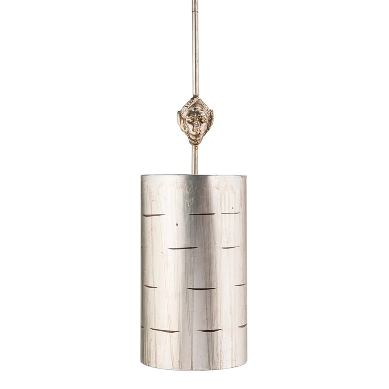 Bowery Hill 1-light Traditional Resin Mini Pendant in Silver Leaf