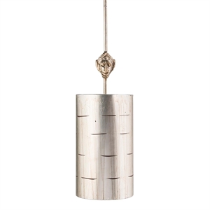 Bowery Hill 1-light Traditional Resin Mini Pendant in Silver Leaf