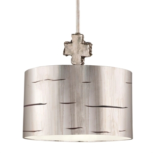 Bowery Hill 15&quot 1-light Traditional Resin Pendant in Silver Leaf