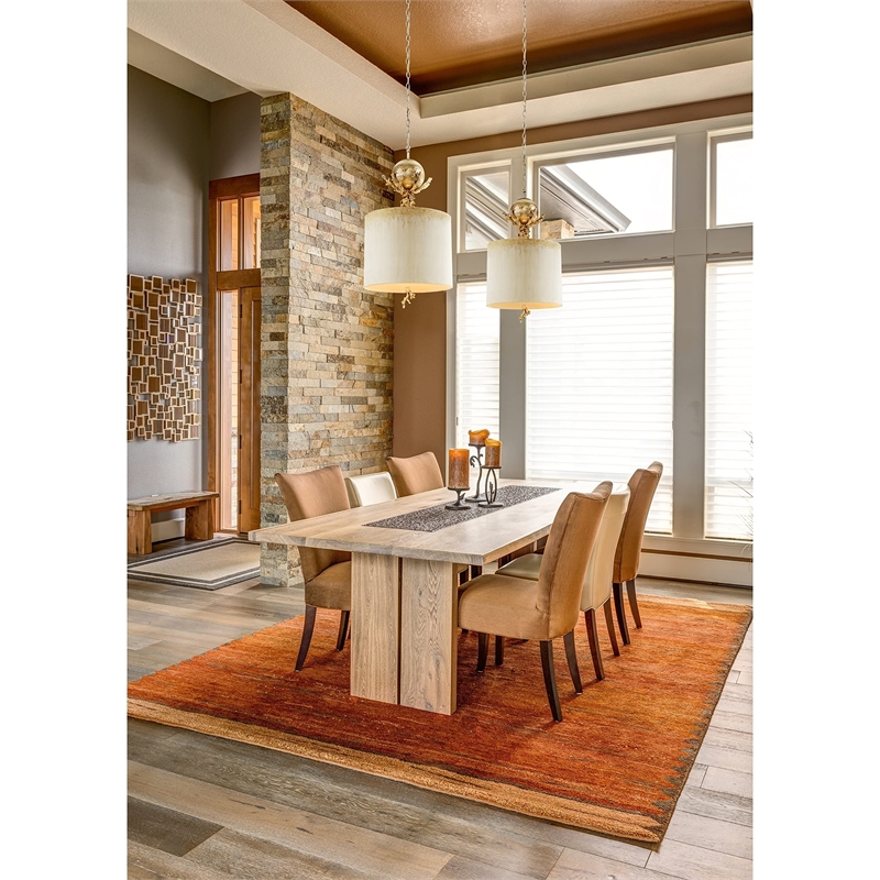 Bowery Hill Metal Pendant with Gold/Silver Accents in Putty Patina