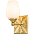Bowery Hill Transitional 1-light Metal Bath Vanity Light in Aged Brass