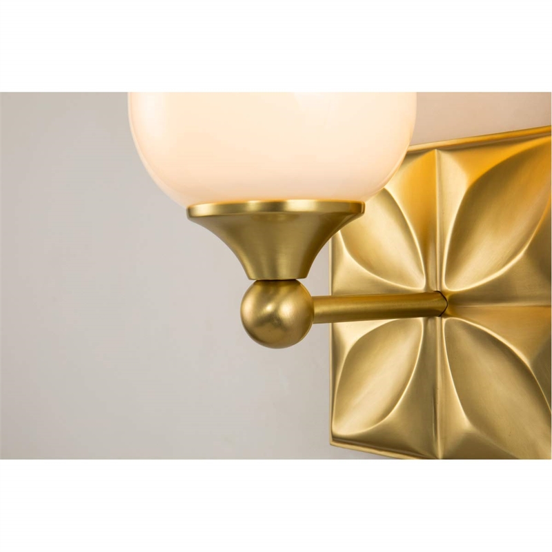 Bowery Hill Transitional 1-light Metal Bath Vanity Light in Aged Brass