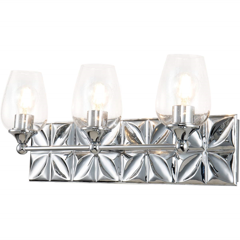 Bowery Hill 3-light Metal Bath Vanity Light in Polished Chrome