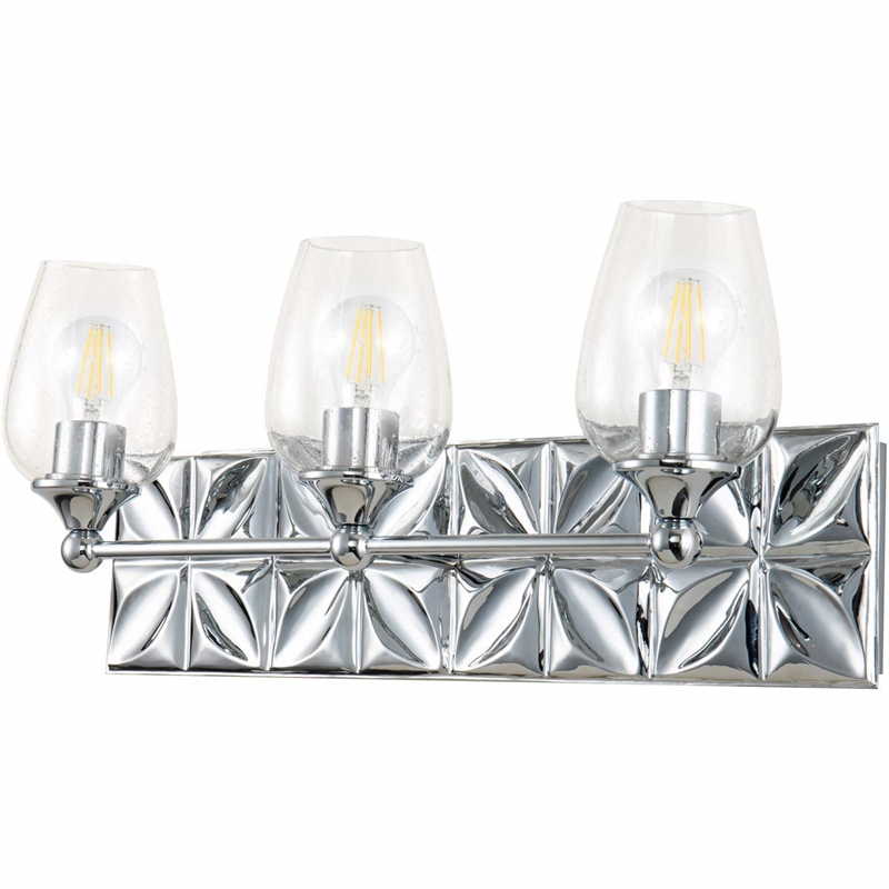 Bowery Hill 3-light Metal Bath Vanity Light in Polished Chrome