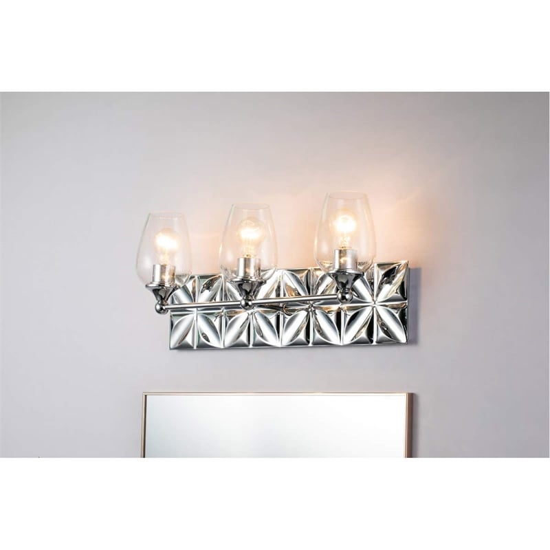 Bowery Hill 3-light Metal Bath Vanity Light in Polished Chrome