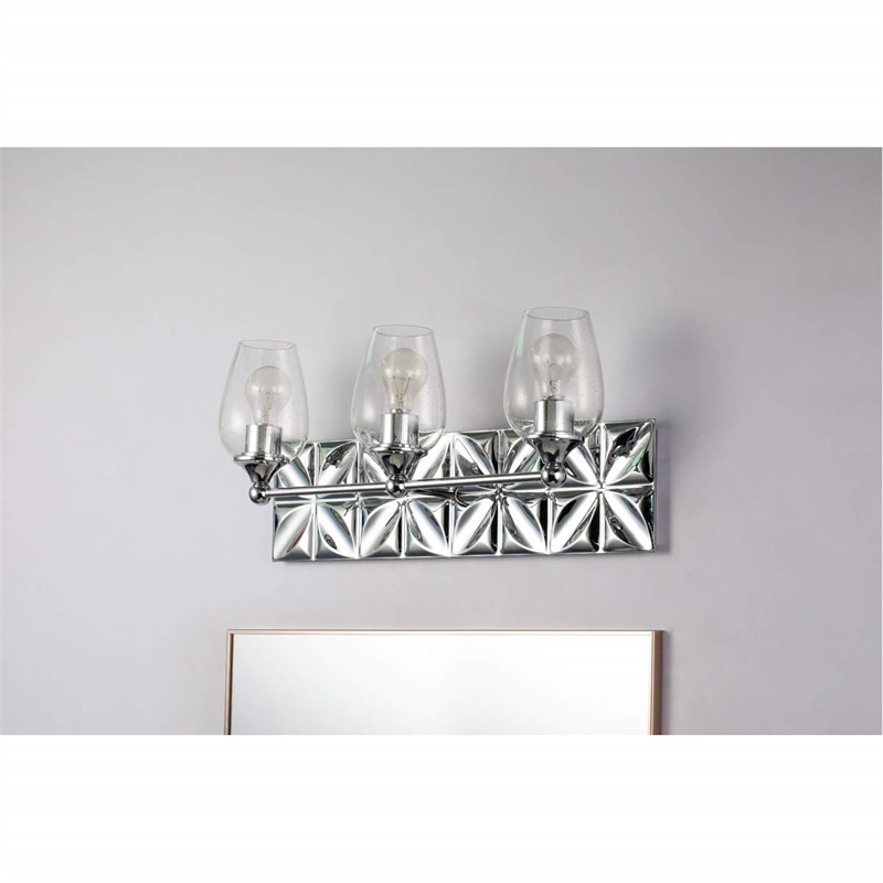 Bowery Hill 3-light Metal Bath Vanity Light in Polished Chrome