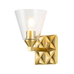 Bowery Hill Transitional 1-light Metal Bath Vanity Light in Aged Brass