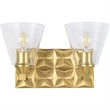 Bowery Hill Transitional 2-light Metal Bath Vanity Light in Aged Brass