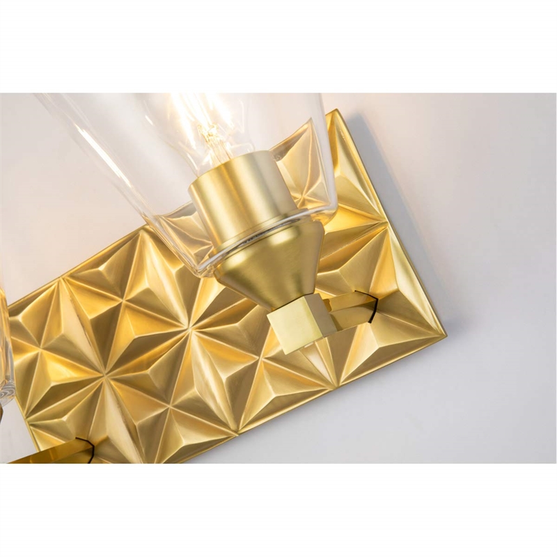 Bowery Hill Transitional 2-light Metal Bath Vanity Light in Aged Brass