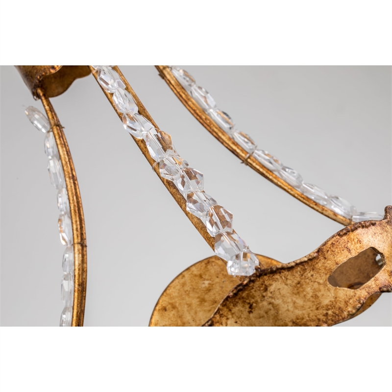 Bowery Hill 2-Light Metal Sconce with Crystal Beading in Gold