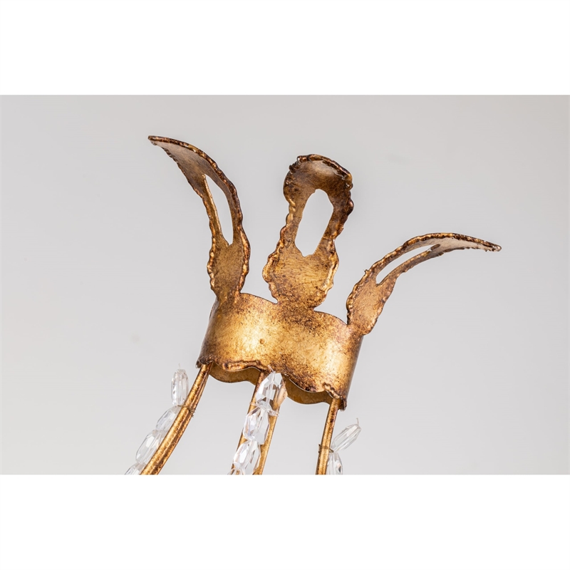 Bowery Hill 2-Light Metal Sconce with Crystal Beading in Gold