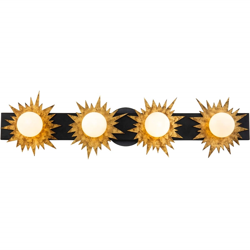 Bowery Hill 4-light Metal Bath Vanity Light in Gold/Weathered Zinc