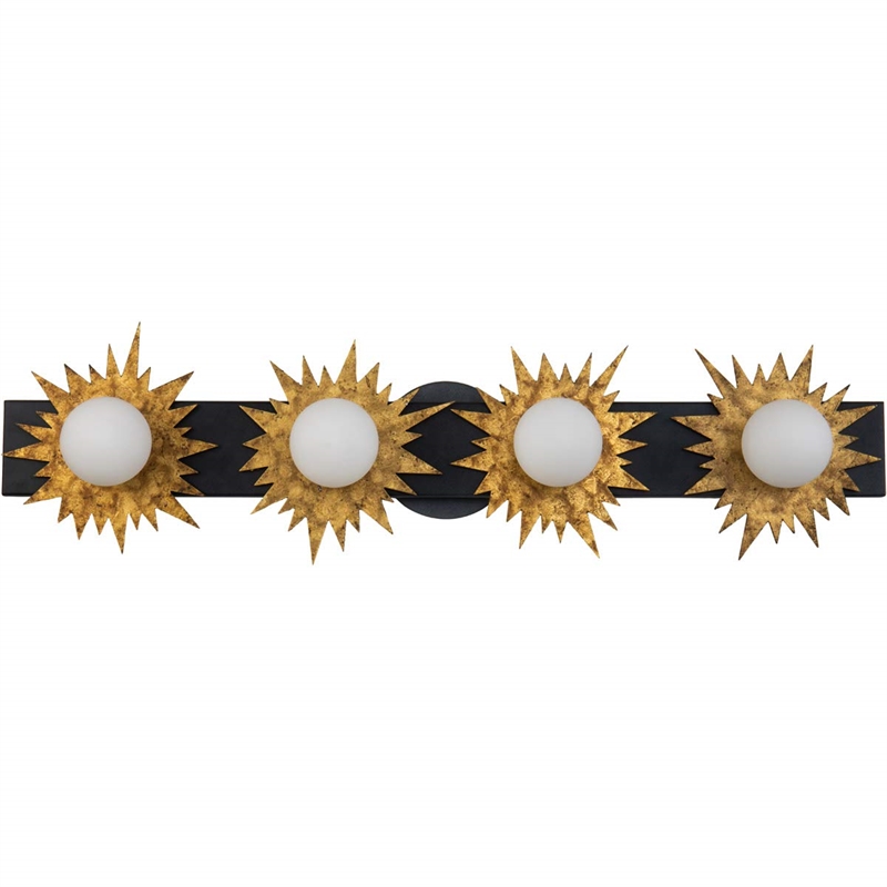 Bowery Hill 4-light Metal Bath Vanity Light in Gold/Weathered Zinc