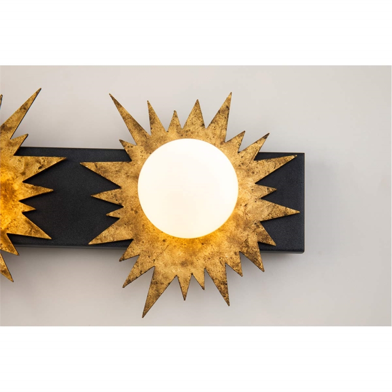 Bowery Hill 4-light Metal Bath Vanity Light in Gold/Weathered Zinc
