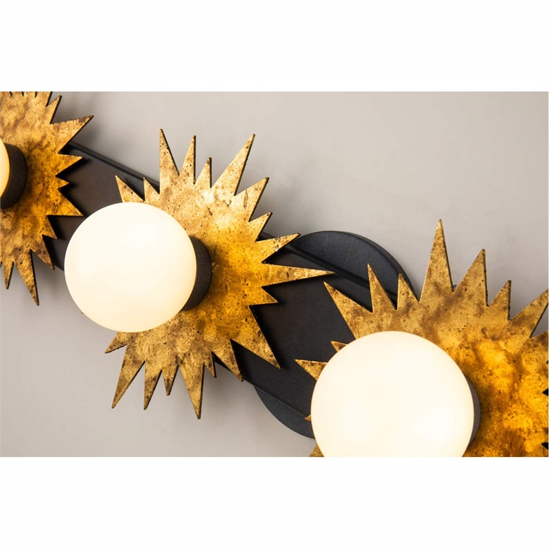 Bowery Hill 4-light Metal Bath Vanity Light in Gold/Weathered Zinc