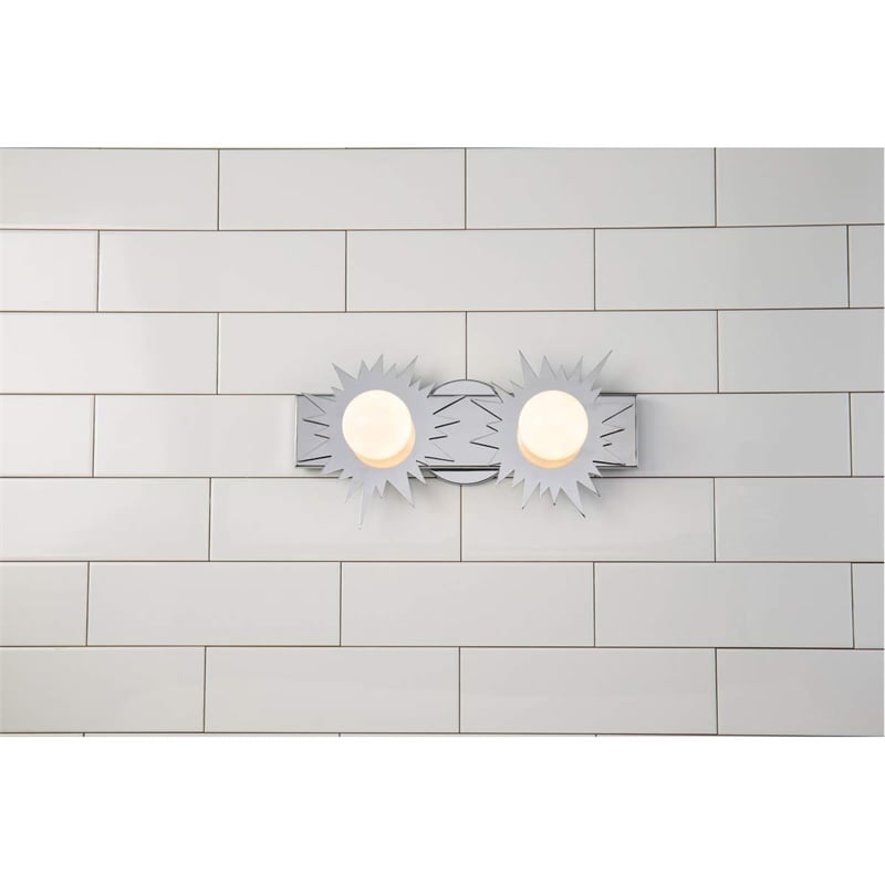 Bowery Hill 2-light Metal Bath Vanity Light in Polished Chrome