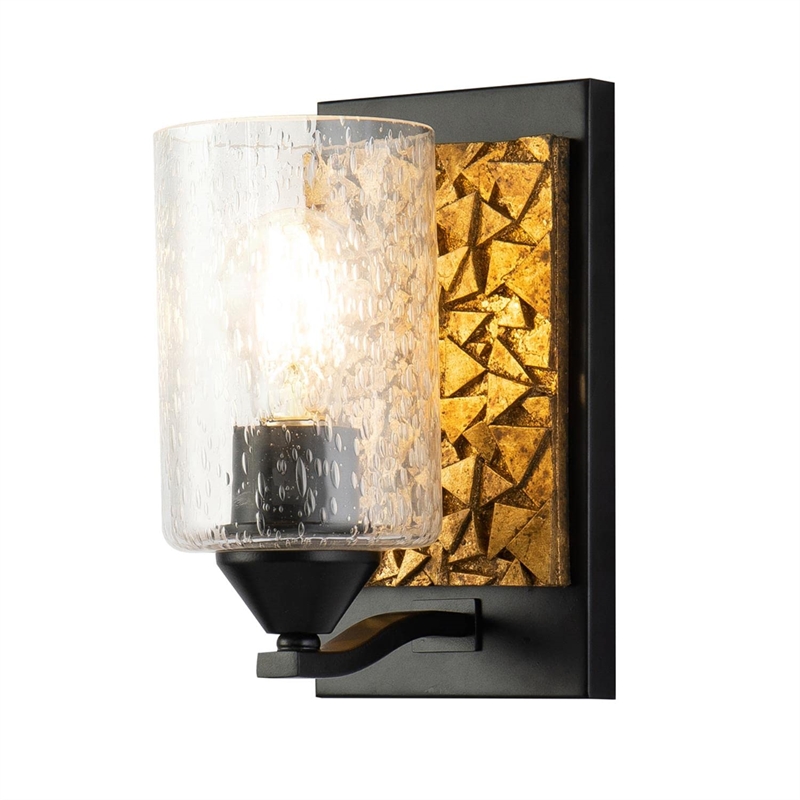 Bowery Hill 1-light Metal Bath Vanity Light in Matte Black/Gold