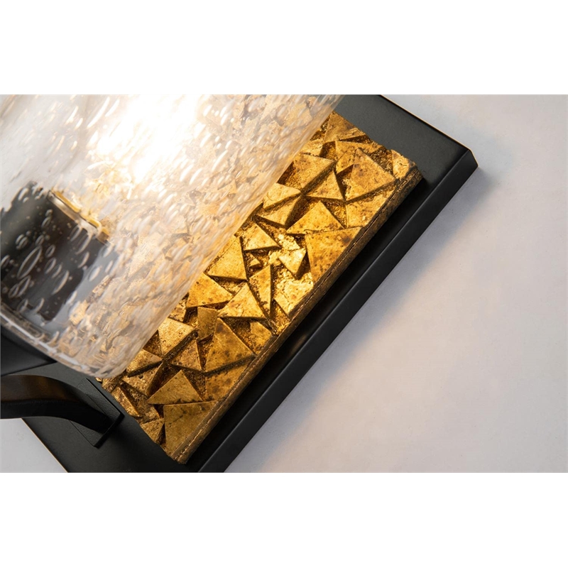 Bowery Hill 1-light Metal Bath Vanity Light in Matte Black/Gold