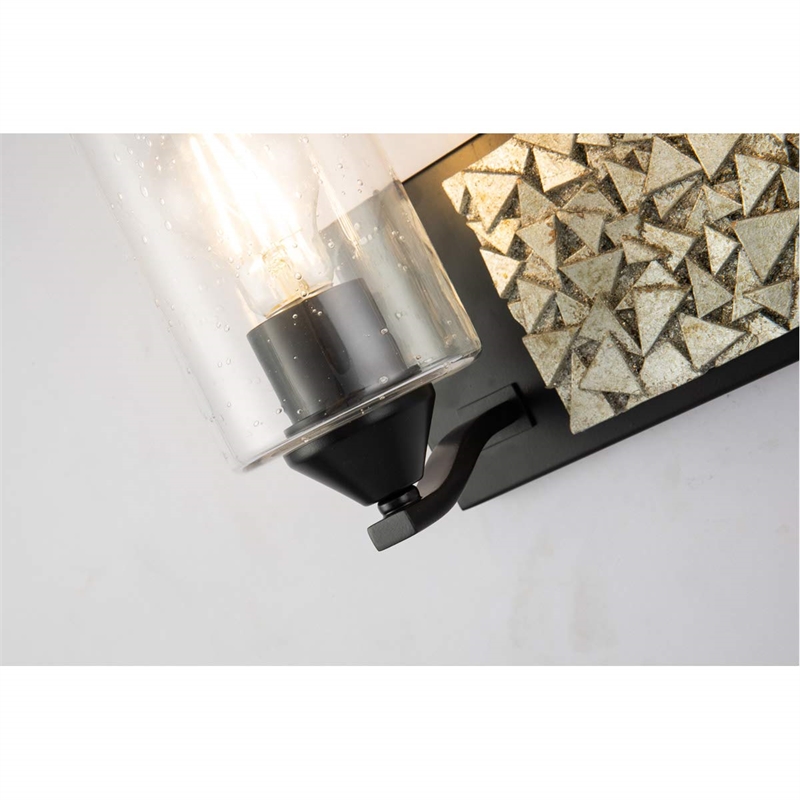 Bowery Hill 2-light Metal Bath Vanity Light in Matte Black/Silver