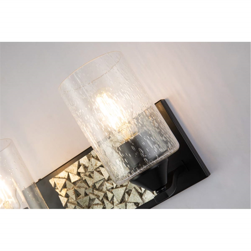 Bowery Hill 2-light Metal Bath Vanity Light in Matte Black/Silver