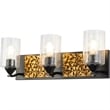 Bowery Hill 3-light Metal Bath Vanity Light in Matte Black/Gold