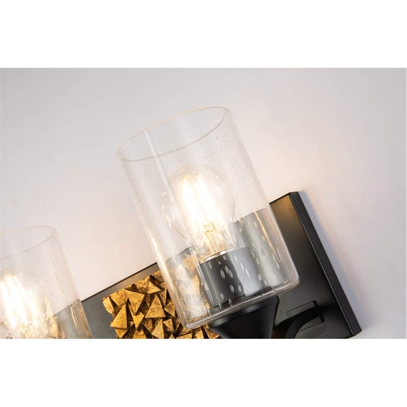 Bowery Hill 3-light Metal Bath Vanity Light in Matte Black/Gold