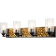 Bowery Hill 4-light Metal Bath Vanity Light in Matte Black/Gold
