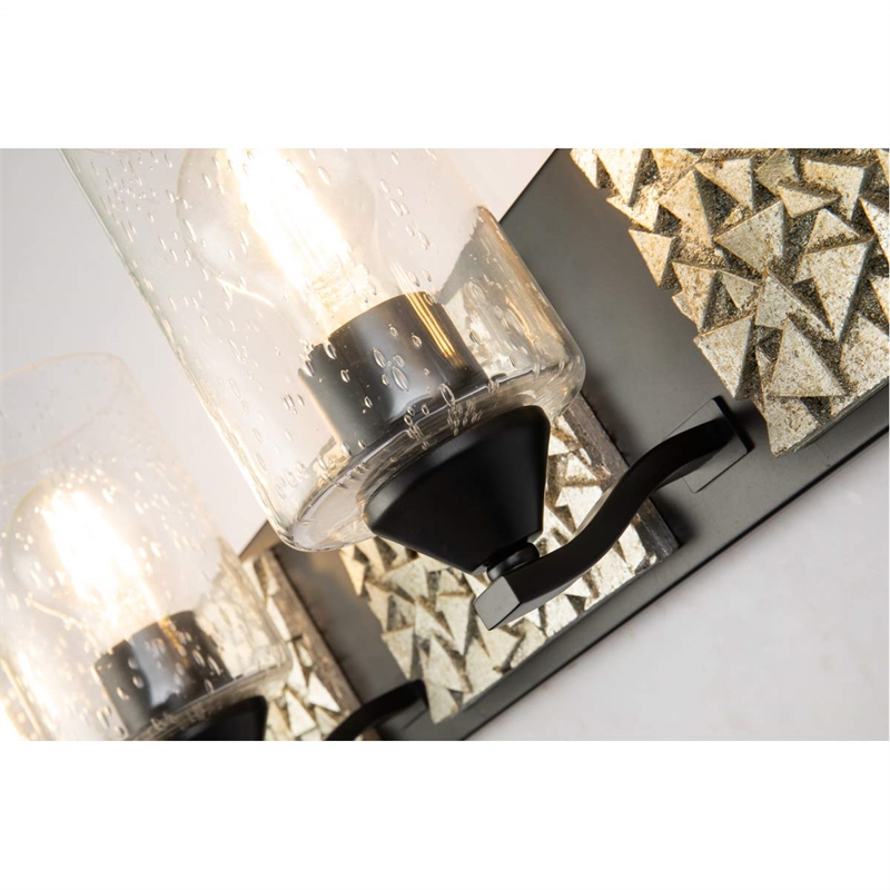 Bowery Hill 4-light Metal Bath Vanity Light in Matte Black/Silver