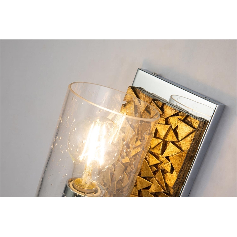 Bowery Hill 1-light Metal Bath Vanity Light in Polished Chrome/Gold