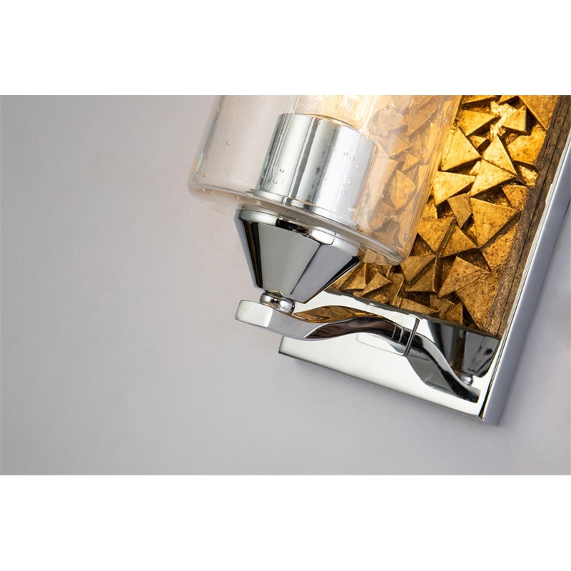 Bowery Hill 1-light Metal Bath Vanity Light in Polished Chrome/Gold