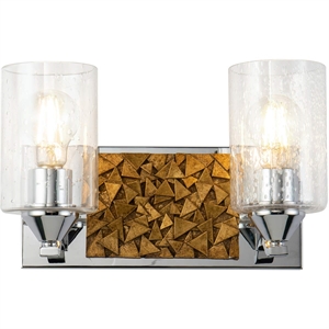 Bowery Hill 2-light Metal Bath Vanity Light in Polished Chrome/Gold