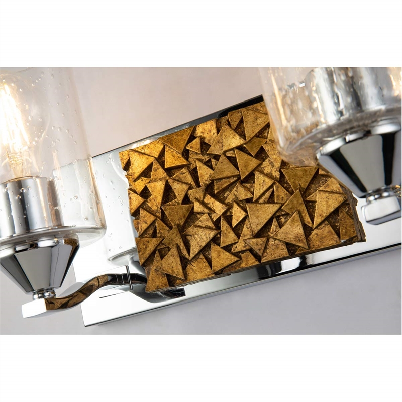 Bowery Hill 2-light Metal Bath Vanity Light in Polished Chrome/Gold