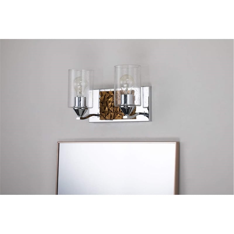 Bowery Hill 2-light Metal Bath Vanity Light in Polished Chrome/Gold