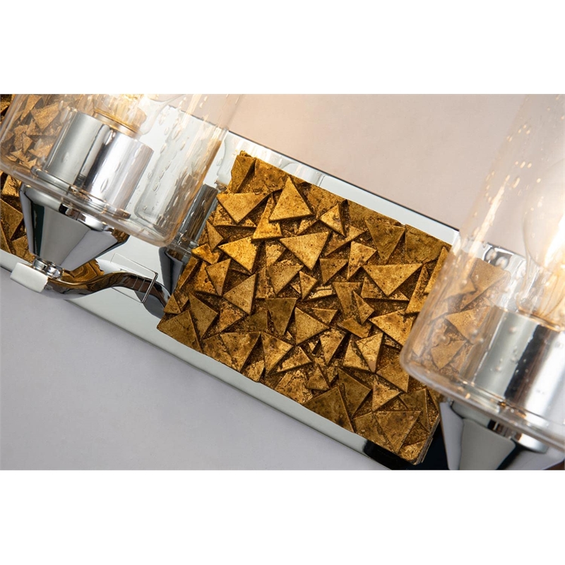 Bowery Hill 3-light Metal Bath Vanity Light in Polished Chrome/Gold