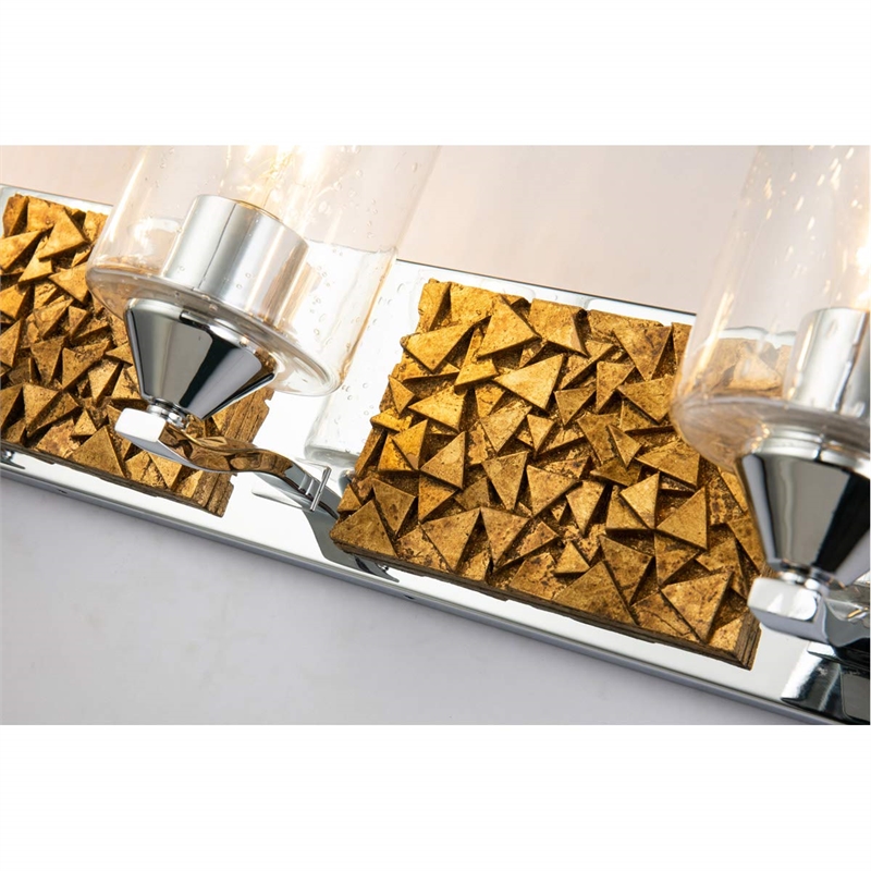 Bowery Hill 4-light Metal Bath Vanity Light in Polished Chrome/Gold