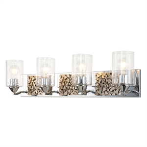 Bowery Hill 4-light Metal Bath Vanity Light in Polished Chrome/Silver