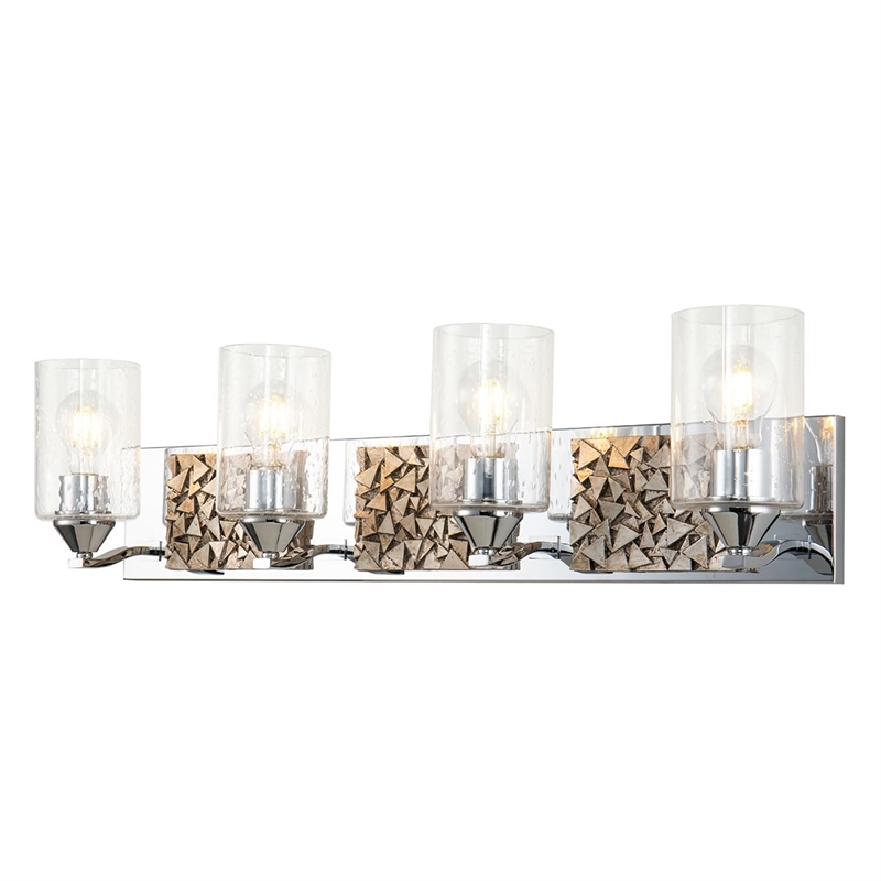 Bowery Hill 4-light Metal Bath Vanity Light in Polished Chrome/Silver