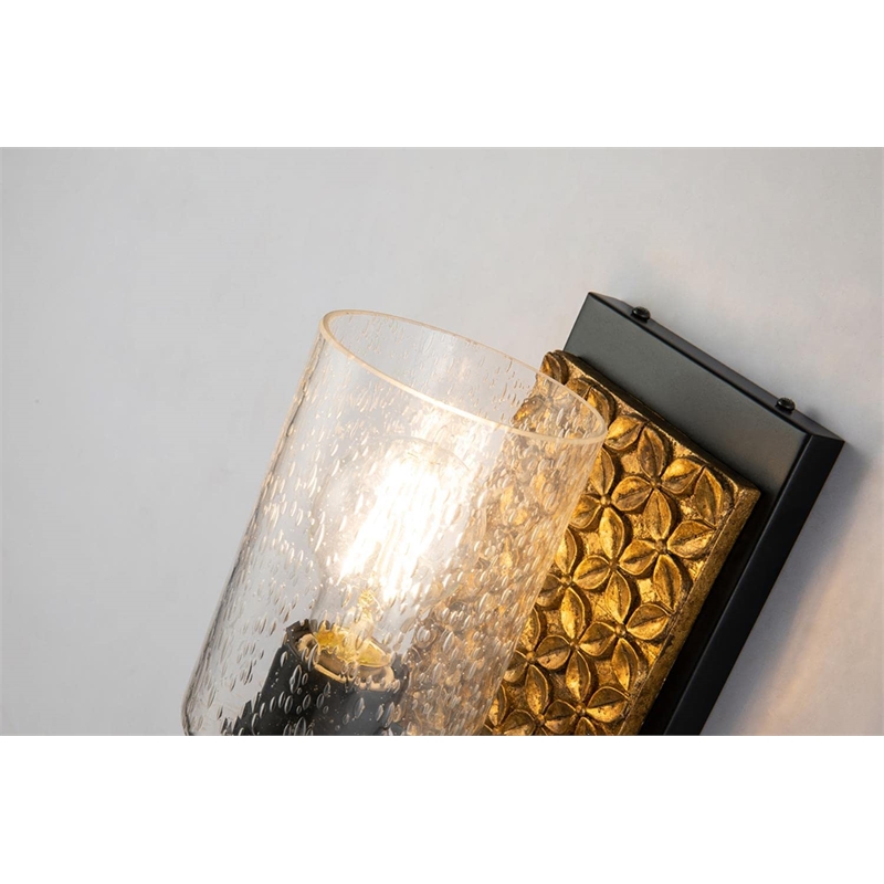 Bowery Hill 1-light Metal Bath Vanity Light in Matte Black/Gold