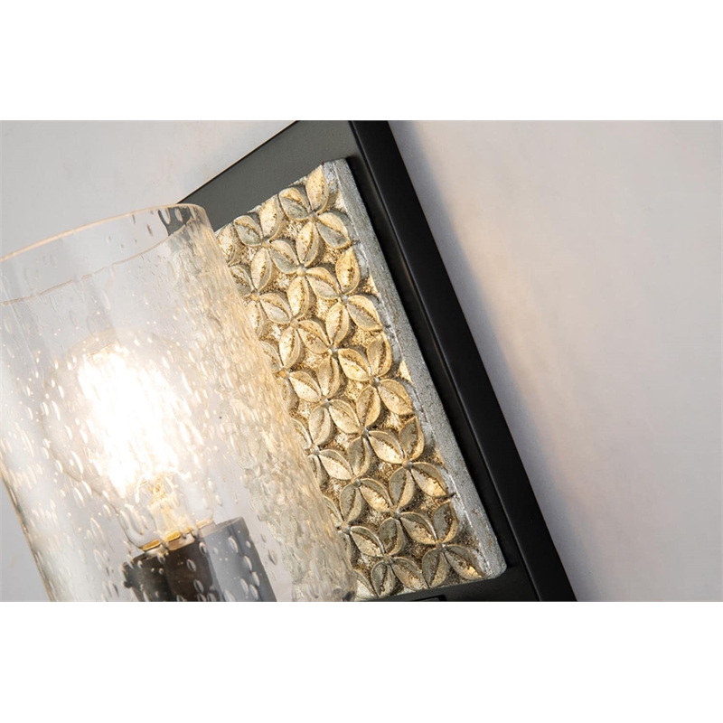 Bowery Hill 1-light Metal Bath Vanity Light in Matte Black/Silver