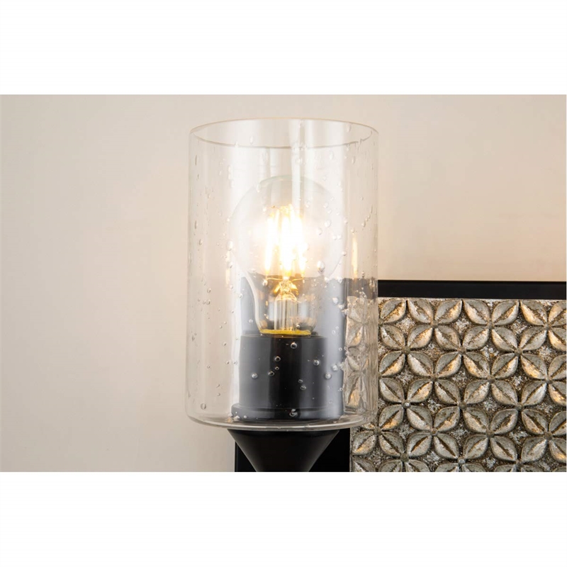 Bowery Hill 2-light Metal Bath Vanity Light in Matte Black/Silver