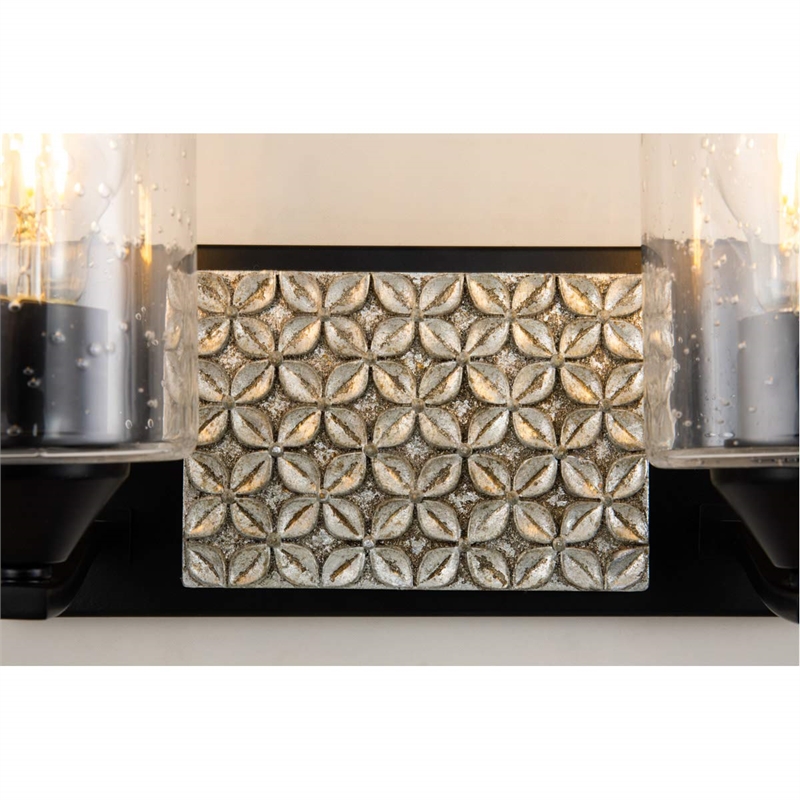 Bowery Hill 2-light Metal Bath Vanity Light in Matte Black/Silver