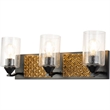 Bowery Hill 3-light Metal Bath Vanity Light in Matte Black/Gold