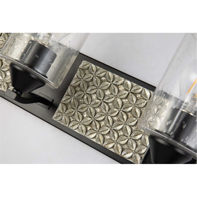 Bowery Hill 3-light Metal Bath Vanity Light in Matte Black/Silver