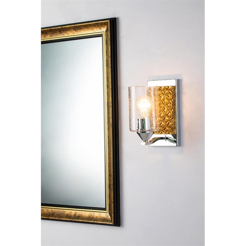 Bowery Hill 1-light Metal Bath Vanity Light in Polished Chrome/Gold