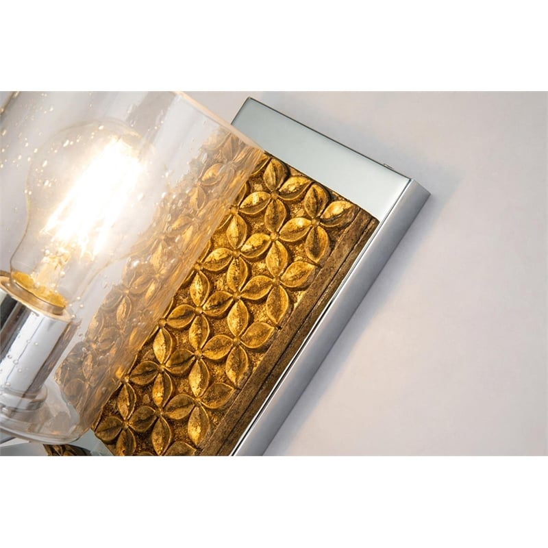 Bowery Hill 1-light Metal Bath Vanity Light in Polished Chrome/Gold