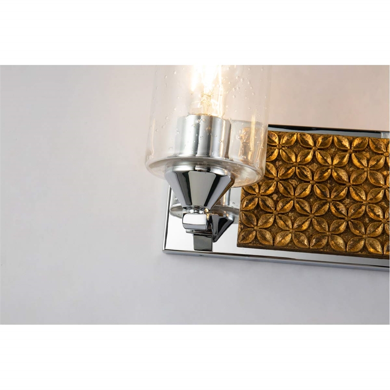 Bowery Hill 2-light Metal Bath Vanity Light in Polished Chrome/Gold