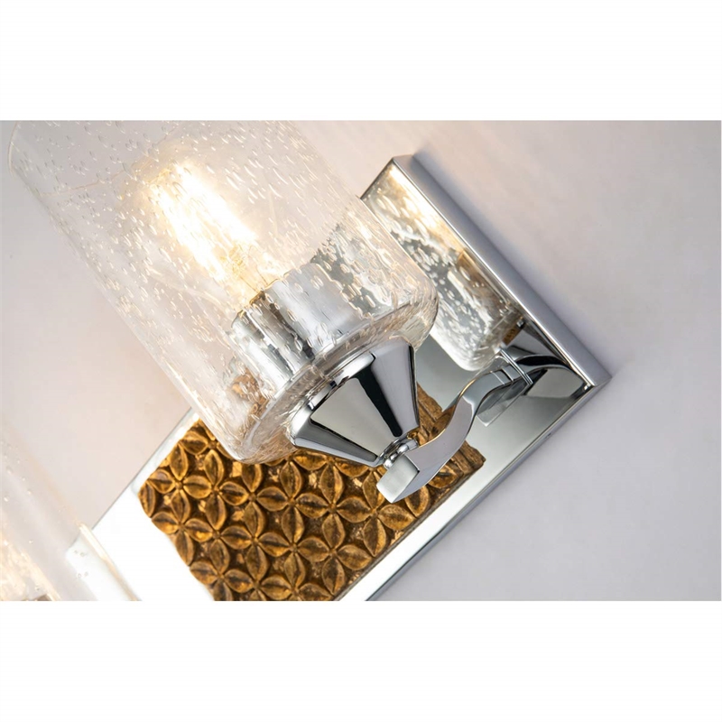 Bowery Hill 2-light Metal Bath Vanity Light in Polished Chrome/Gold