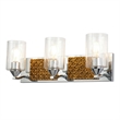 Bowery Hill 3-light Metal Bath Vanity Light in Polished Chrome/Gold