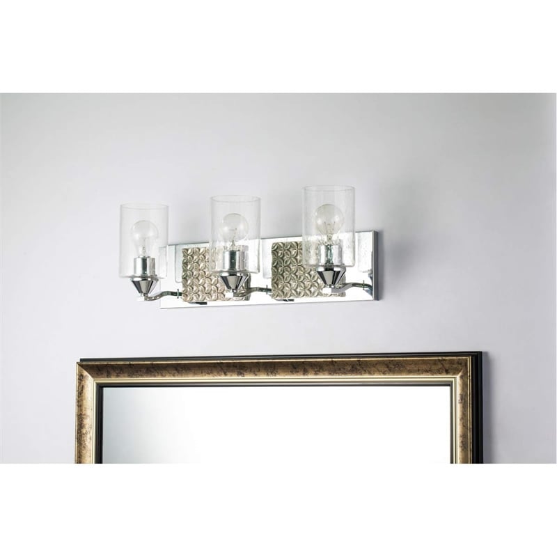 Bowery Hill 3-light Metal Bath Vanity Light in Polished Chrome/Silver