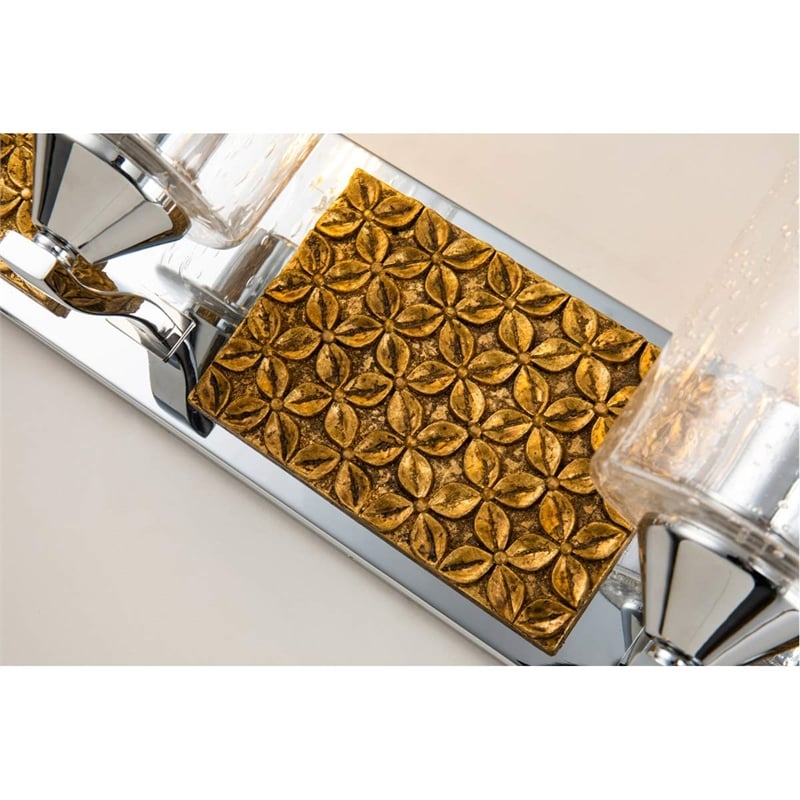 Bowery Hill 4-light Metal Bath Vanity Light in Polished Chrome/Gold
